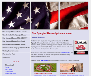 star-spangled-banner.info: Star Spangled Banner - mp3, lyrics, midi, music, words, & wav
Star Spangled Banner Lyrics Home Page brings you all the Internet's free resources on our National Anthem