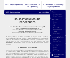 bcci.info: BCCI (In Liquidation)
BCCI In Liquidation - Creditors' Website