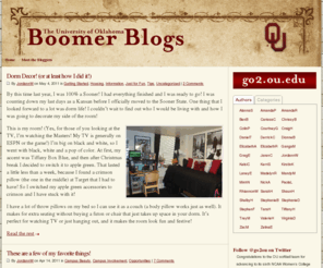 ouboomerblogs.com: OU Boomer Blogs
OU Boomer Blogs are the stories of real students at the University of Oklahoma.