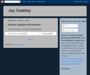 jaycoakley.com: Blogger: Blog not found
Blogger is a free blog publishing tool from Google for easily sharing your thoughts with the world. Blogger makes it simple to post text, photos and video onto your personal or team blog.