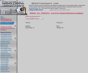 spiralconveyors.com: Spiral Conveyors .com - Spiral Conveyors Directory of Manufacturers & Suppliers
Sprial Conveyors manufacturers and distributors directory including spiral conveyor systems design, compact spiral conveyor system, spiral conveyor components, industrial conveyors, used spiral conveyor, and more