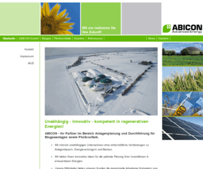 abicon-gmbh.de: ABICON GmbH - Biogas, Photovoltaik - Anlagenplanung und Durchführung
Abicon GmbH - Ihr Partner im Bereich Anlagenplanung und Durchführung für Biogasanlagen sowie Photovoltaik