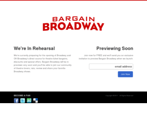 broadwaydeal.com: Bargain Broadway | Find the Hottest Discount Broadway Tickets, Cheap Broadway Tickets and more!
Find Discount Broadway tickets for New York's musicals and plays. Save big with cheap Broadway show tickets and Off-Broadway bargains.