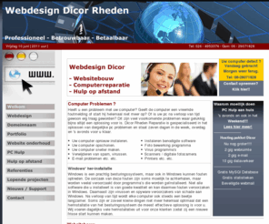 dicor.nl: Dicor Rheden, Webdesign, Webhosting, Domeinnaamregistratie, Computerproblemen, Software
Webdesign  Dicor Rheden, Webdesign dicor voor het realiseren van uw website. Bij ons al een complete site voor 215,- euro.