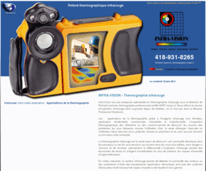 infravision.ca: INFRA VISION | Thermographie infrarouge Québec - Inspection thermique
Découvrez la thermographie infrarouge et Infra-Vision thermographe professionnel. Inspection infrarouge de bâtiment, inspection thermique, infiltrométrie. Québec