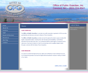 opgnh.org: Office of Public Guardian – Concord, NH / New Hampshire Guardianship
The Office of Public Guardian provides professional guardianship and advocacy services to citizens of NH.