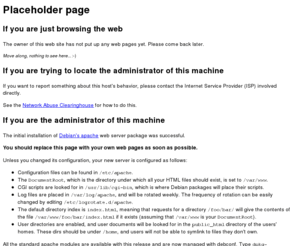 transaction-mail.com: Placeholder page
The initial installation of Debian apache.