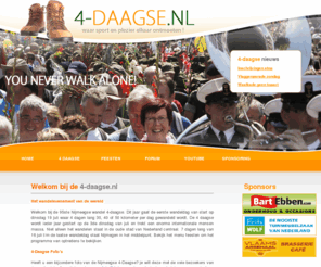 4-daagse.com: Home
Welkom bij de 94ste Nijmeegse wandel 4-daagse, Jouw wandel 4 daagse begint hier. Foto's Forum, YouTube, Reporter verslagen