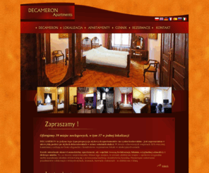 decameron.pl: DECAMERON Apartments - Decameron
Apartamenty DECAMERON - Kraków
Apartamenty w centrum Krakowa 5 min.od Rynku Głównego. Doskonała
lokalizacja. Atrakcyjna cena. Komfortowe, w pełni wyposażone.