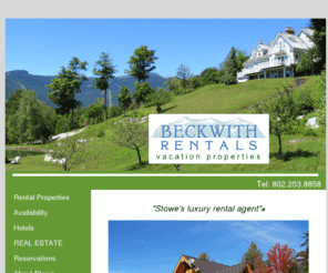 beckwithrentals.com: Stowe vacation rentals from "Stowe's Luxury Rental Agent"®   1-802-253-8858  Slopeside at Stowe
Stowe vacation rentals - Stowe vacation rentals from Beckwith Vacation Rentals - cabin, home, house, condo, or chalet - Mt Mansfield - Stowe Area - Stowe Mountain Resort