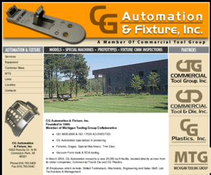 cgautomation.com: CG Automation & Fixture, Inc.
CG Automation & Fixtures, Inc. Specializing in hi-quality models, special machines, prototypes and fixture CMM inspections.