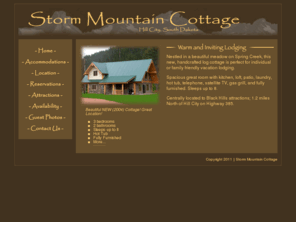 storm-mountain.com: Storm Mountain Cottage - Home
Storm Mountain Cottages in the Black Hills of South Dakota.