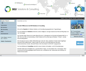 bgi-solutions.com: Borchert GeoInfo: Home
BGI Solutions & Consulting ist Ihr kompetente Partner für Softwarelösungen und Beratungsdienstleistungen, die auf Landkarten basieren.