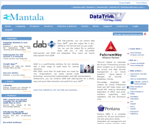 mantala.com.mt: Mantala Malta :: Services, software and solutions for audit, risk management, assurance, governance, compliance, data analytics and GRC, marketing & CRM, cloud computing, ACL, DAB, Datev, FulcrumWway, Salesforce.com
Mantala, technology and professional services for audit, risk management, data analysis, GRC, fraud prevention & detection, marketing & CRM