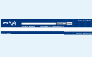 arati.de: Arati
arati.de  Die Metasuchmaschine mit relevanten Suchergebnissen. Kurze Ladezeiten ermöglichen eine zügige und angenehme Meta-Suche. Mit der Suchmaschine arati finden Sie, was Sie suchen!