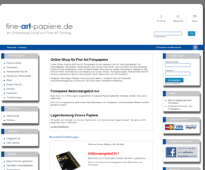 fine-art-paper.com: Fine Art Papiere | Fotopapier Shop: Fine Art Fotopapier günstig kaufen
Fotopapier Shop - Fine Art Fotopapiere von Hahnemühle, Canson Infinity, Fotospeed, Ilford Galerie, Museo Fine Art und Imageprint 8 Ripsoftware für Fotografen