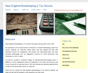 nebts.com: New England Bookkeeping and Tax Service
Welcome to New England Bookkeeping and Tax Service.