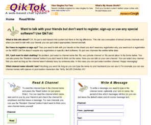 qiktok.net: QikTok - a web-based chat system with almost private channels
