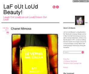 lafoutloudbeauty.com: LaF oUt LoUd Beauty!
LaF oUt LoUd Beauty! is a blog devoted to the "fabulousity" of beauty, lifestyle, and fun in New York City! Come along as I post my take on beauty related topics, reviews of my favorite places in NYC,...