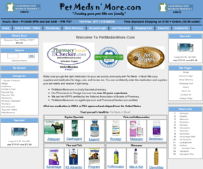 petmedsnmore.com: Pet Adequan | Pet Rimadyl | Percorten Medicine | Pet Meds and More
Pet adequan - Pet Meds is an online pet pharmacy licensed and regulated by the State of California,  offers adequan, percorten for pets medical needs.