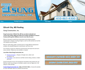 sungconstructioninc.com: Roofing Ellicott City, MD - Sung Construction, Inc.
Sung Construction, Inc. provides roofing, siding and replacement window installation to Ellicott City, MD. Call 410-461-4300 for more information.