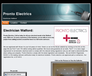 electricianwatford.net: Pronto  Electrics
Electrician Watford, Pronto Electrics cover all aspects of electrical testing and inspection in the Watford area