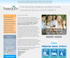 freedominsure.co.uk: Travel Insurance with Pre Existing Medical Conditions
Travel Insurance for people living with Pre Existing Medical Conditions | Travel insurance with Heart conditions | Cancer travel insurance 