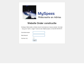 myspees.nl: Website Onder constructie
MySpees Webcreatie en Advies