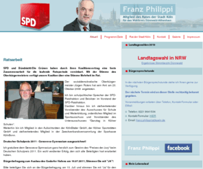 franz-philippi.de: Franz Philippi SPD - Mitglied des Rates der Stadt Köln
Franz Philippi - Mitglied im Stadtrat Köln