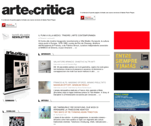 arteecritica.it: \   ArteeCritica   \  Versione online di arte e critica
Versione online di arte e critica, il trimestrale dedicato all'arte, design e architettura. Un ottimo strumento per essere informati sulle ultime tendenze, tanti articoli e interviste su artisti e designers, recensioni e curiosità su gallerie e musei. Scopri il nuovo numero