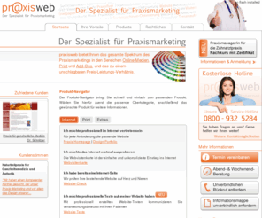 arzt-webseite.com: Homepage für Praxis und Zahnarztpraxis: praxisweb
praxisweb ist Ihr Spezialist für wirtschaftliches Praxismarketing. Wir bringen Sie mit effizienten Lösungen und Ihrer eigenen Homepage ins Internet.