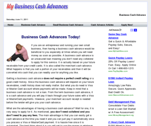 mybusinesscashadvances.com: My Business Cash Advances
A small business cash advance could be exactly your company needs to grow. Learn how we can advance you the right amount for your business today.