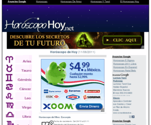 horoscopohoy.net: Horoscopo de Hoy | Consulta el horoscopo del dia
Horoscopo de Hoy. Horoscopo Online, el horoscopo del dia de hoy totalmente gratis.