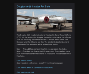 sellinga26.com: Douglas A-26 Invader For Sale
Douglas A-26 Invader For Sale