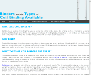 coilbinding.org: Coil Binders - An Explanation Of Coil Binding Machines & Equipment
An explanation of how coil binding machines work and the available coil binders and supplies.