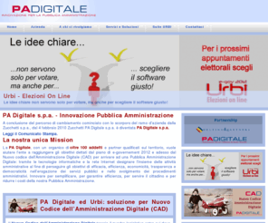 urbi-egov2012.com: PA Digitale - Soluzioni Innovazione Pubblica Amministrazione
La PA Digitale propone Soluzioni per l'Innovazione Pubblica Amministrazione. Ci rivolgiamo a Comuni, Enti, Esperti elaborazione paghe e stipendi