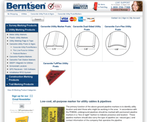 carsoniteposts.com: Pipeline Markers | Pipeline Utility Posts
The primary function of above ground pipeline markers is to identify utility location and alert those working in the area.  Berntsen carries a variety of customized utility marking products, pipeline markers and damage prevention systems.