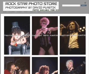 buyrockphotos.com: Rock Star Photo Store | Photos from $15 | by David Plastik
David Plastik photographed Rock Stars in the 80's including Aerosmith, Guns N Roses, Van Halen, Metallica, Clapton, Bon Jovi, RUSH, U2 & Motley Crue.