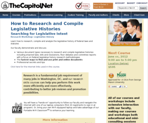 legislativehistoryonline.com: How to Research and Compile Legislative History: Searching for 
Legislative Intent, from TheCapitol.Net,
If your work requires that you be able to rapidly find and write up legislative history, this course is for you. From TheCapitol.Net, We help you understand Washington and Congress TM