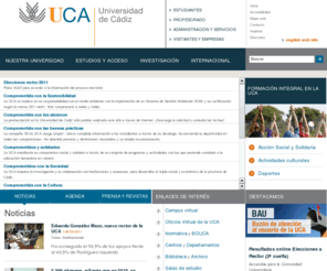 uca.es: Universidad de Cádiz
El portal de la Universidad de Cádiz ofrece información general sobre su actividad institucional y académica, estudios, centros, investigaciones y servicios.