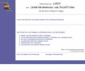 buecherei-wangen.de: LISSY Bücherei Wangen im Allgäu         
