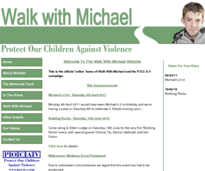 walkwithmichael.com: Walk With Michael - Protect Our Children Against Violence (P.O.C.A.V)
Walk With Michael - Protect Our Children Against Violence (P.O.C.A.V)