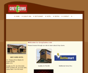 greygums.com: Grey Gums - Quality Inn Penrith, Liquor Barn, Hotel & Bistro
Grey Gums is located in Penrith, NSW, Australia and offers a range of facilities including a 4 star motel, liquor barn, hotel and bistro