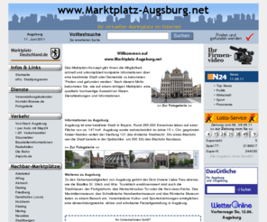 marktplatz-augsburg.net: Herzlich willkommen auf dem virtuellen Marktplatz von Augsburg
Informationen über 86150 Augsburg und die Gewerbetreibenden in Augsburg