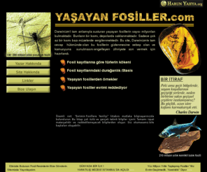 fosiller.com: Yaşayan Fosiller.com
Yaşayan Fosiller sitesi Darwinizm'e tam cevap hükmünde olan bu fosillerin gizlenmesine sebep olan ve kamuoyuna sunulmasını engelleyen zihniyete son vermek için hazırlandı. 