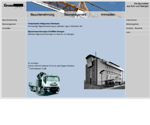 grundmann.ch: Grundmann - Die Baumeister aus Suhr und Seengen
Grundmann Bauunternehmung Suhr und Seengen. Bauunternehmung, Baumanagement, Immobilien