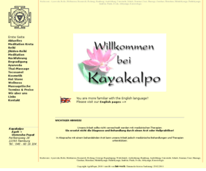 kayakalpo.de: KAYAKALPO  - Hamburg, Reiki, Ayurveda, Abhyanga,  Massage, Ausbildung
Anwendungen und Ausbildung in ayurvedischer Massage und Kosmetik, Meditation