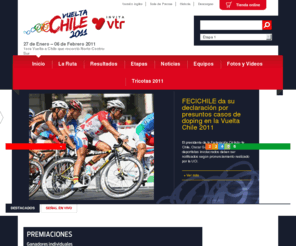 vueltachile.cl: Vuelta Chile 2011 | desde el 27 de enero al 6 de febrero
Toda la información sobre la Vuelta Chile 2011 que se realizará entre el 27 de enero y el 6 de febrero.