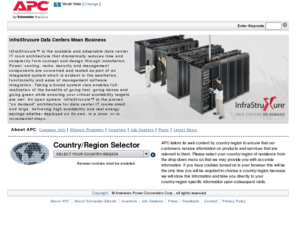 apc-mge.com: American Power Conversion
American Power Conversion (APC) is a leading manufacturer of uninterruptible power supplies (UPS) and surge protection products for end-to-end legendary reliability.