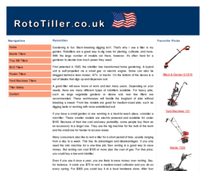 rototiller.co.uk: Tiller
An overview of the tiller, a useful garden tool also known as the rototiller. Where to buy a tiller, which models are best, gas or electric, used or new, and more.